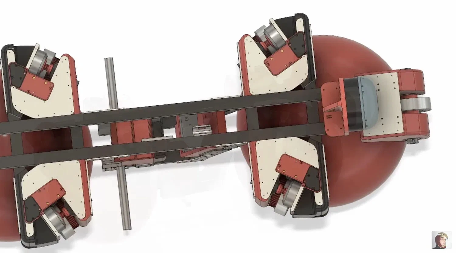 CAD drawings of James Bruton's Omnidirectional bike looking at it from the top down