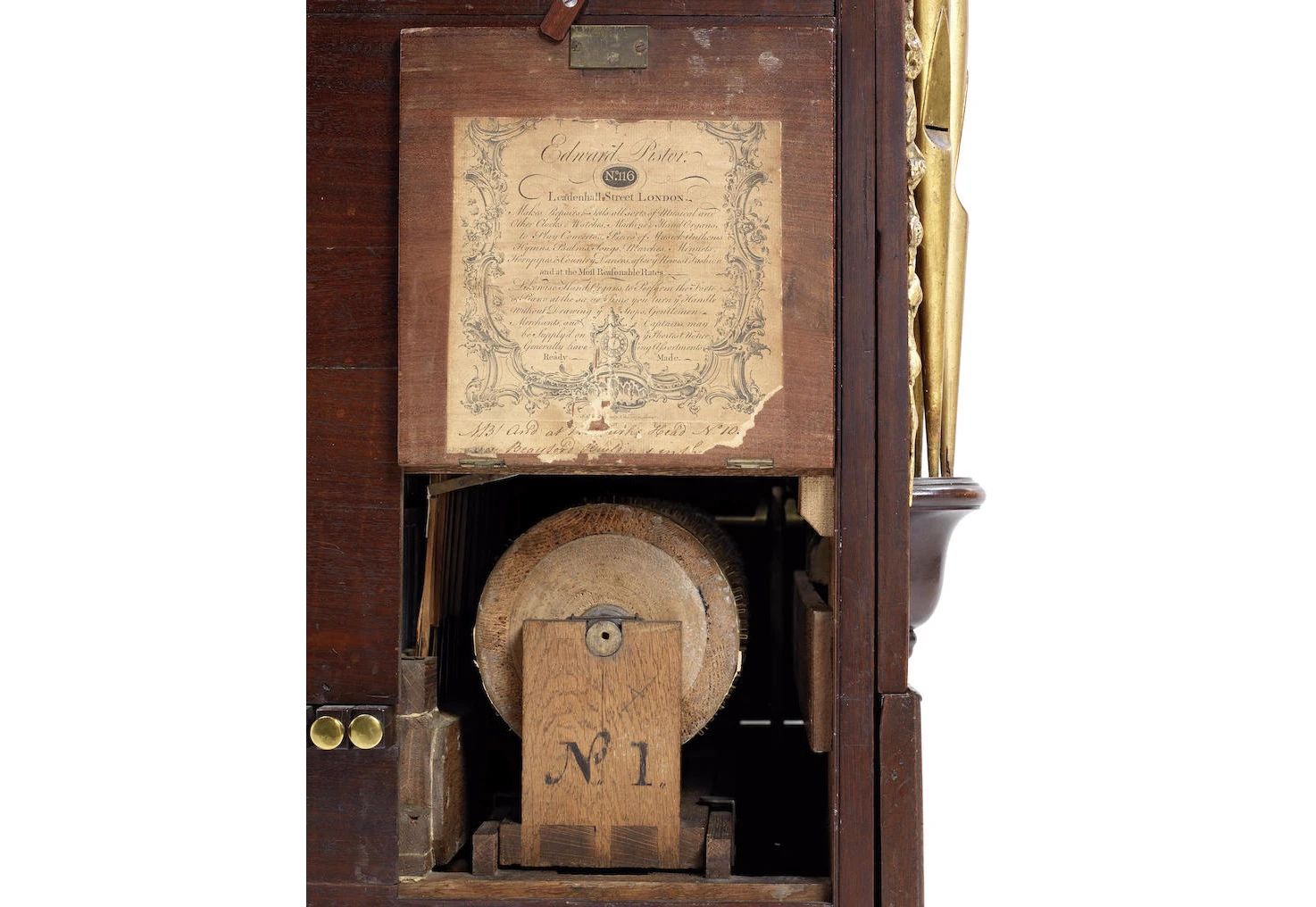 A Pistor mahogany organ and clock combo from mid-18th century England is expected to sell for at least US$14,800