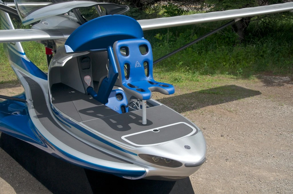 Either of the MVP's seats can be mounted on the deck for on-water cruising and fishing