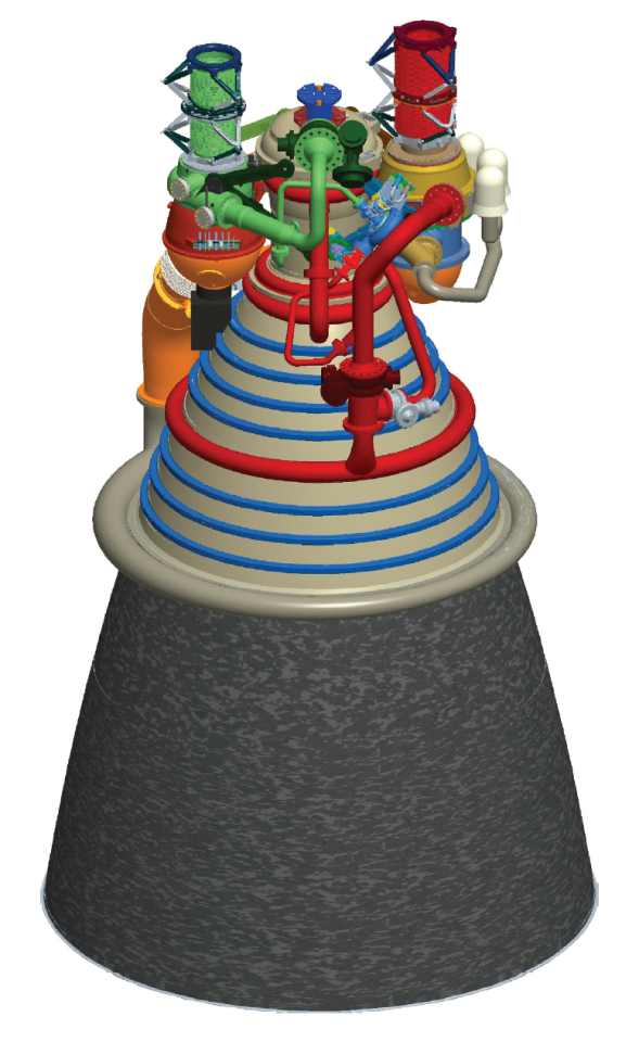 Artist's concept of a J-2X engine (Image; NASA)
