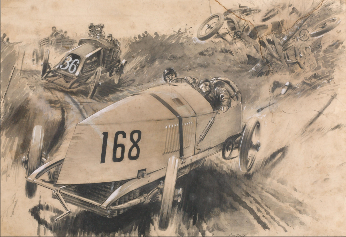 24 May, 1903 is a day that will live in history as the 1,307 km (812 mile) Paris-to-Madrid race of 1903 made global news for all the wrong reasons. Though more than 100 races had been run on European public roads prior with relatively few mishaps to non-combatants, this race was pure carnage for all, with 122 of the 224 starters failing to reach the first staging point in Bordeaux and three spectators and five racers dead. The insanity of it all is captured perfectly by this image.