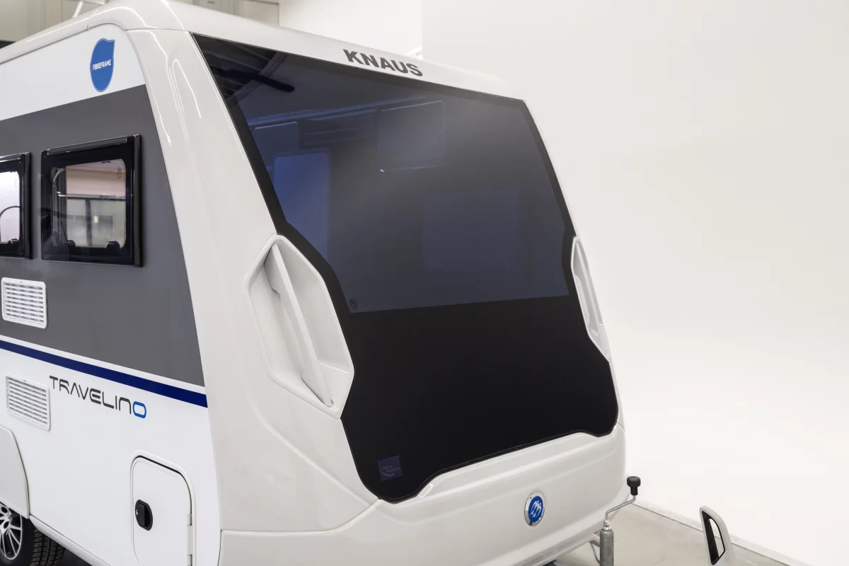 Campers can adjust the Travelino Skyview's window to "dark" when it's time to sleep