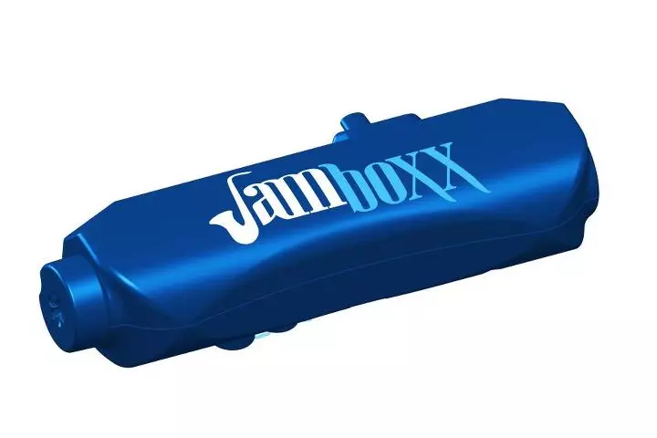 Jamboxx is a harmonica-like breath-driven digital instrument that can be played and controlled hands-free