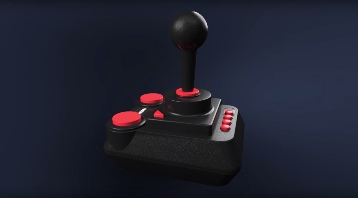 A mock-up of the included joystick, upgraded with micro-switch technology