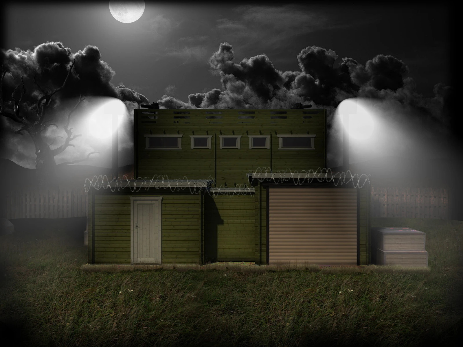 Lights and security cameras can be added at extra cost (Image: Tiger Log Cabins)