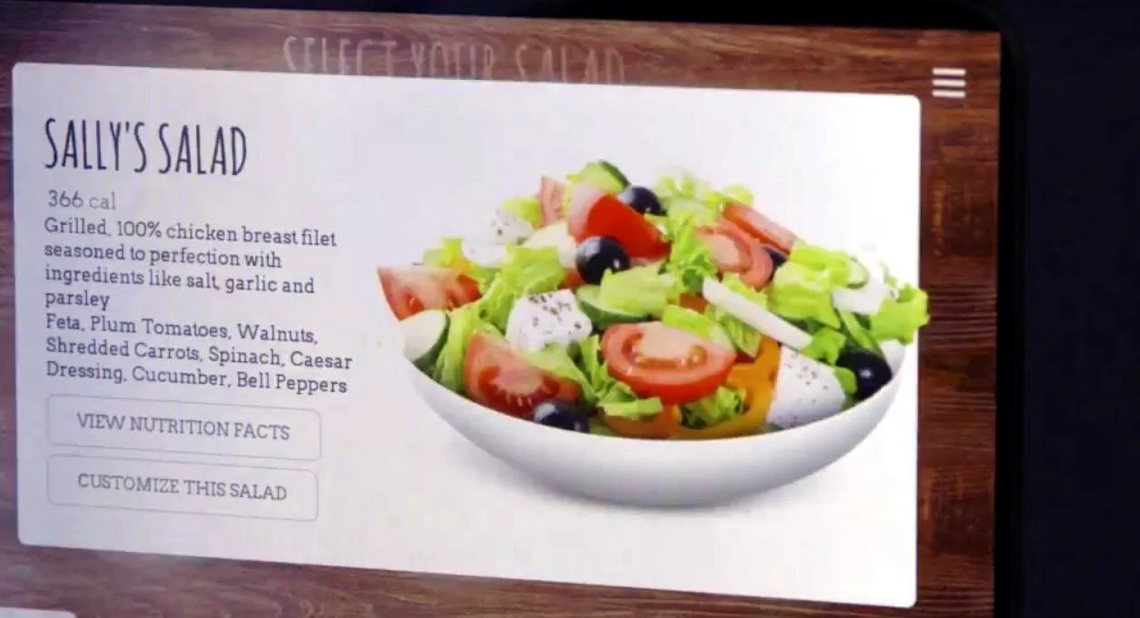 Sally offers a number of signature salads