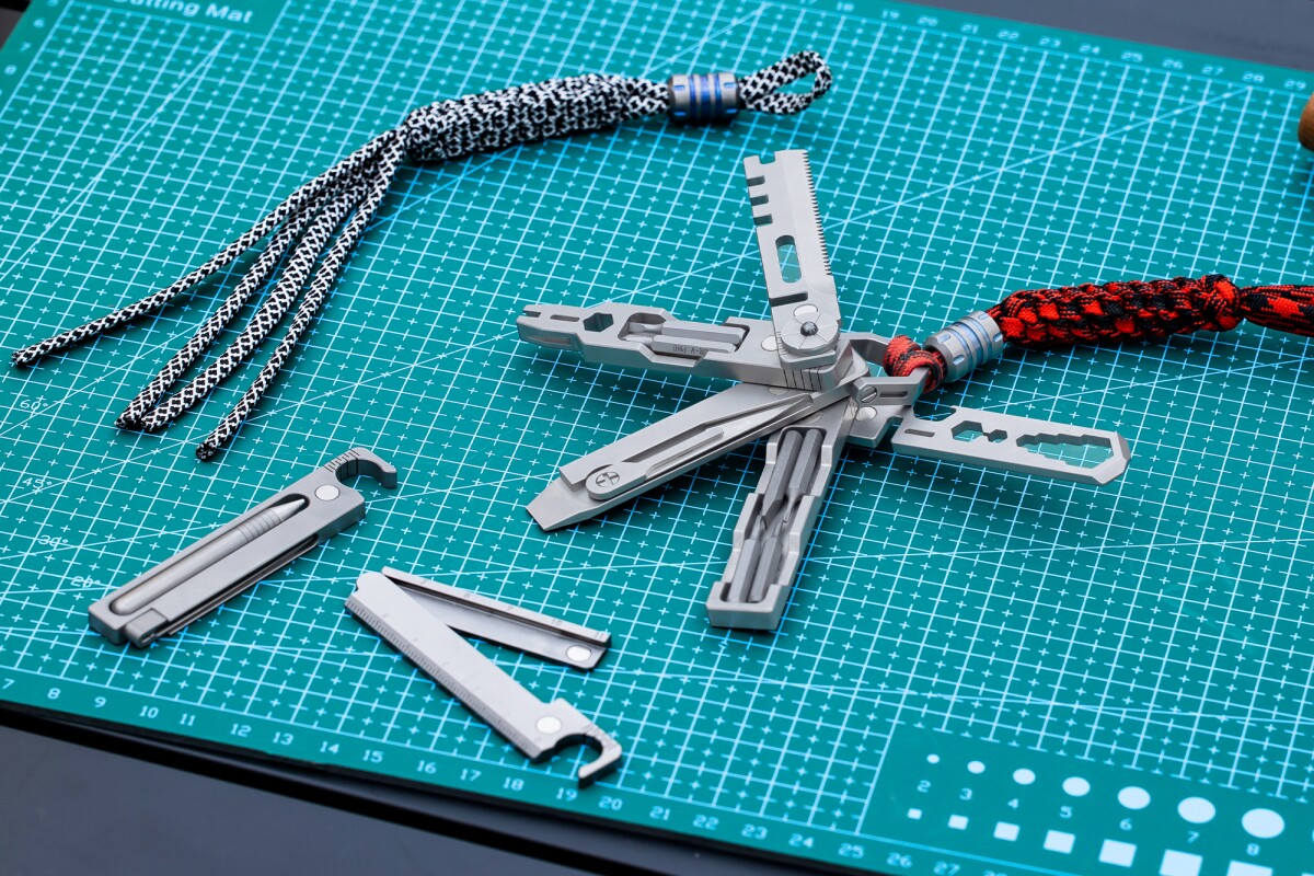 Titanium multitool uses five stacked plates to pack in 10+ functions