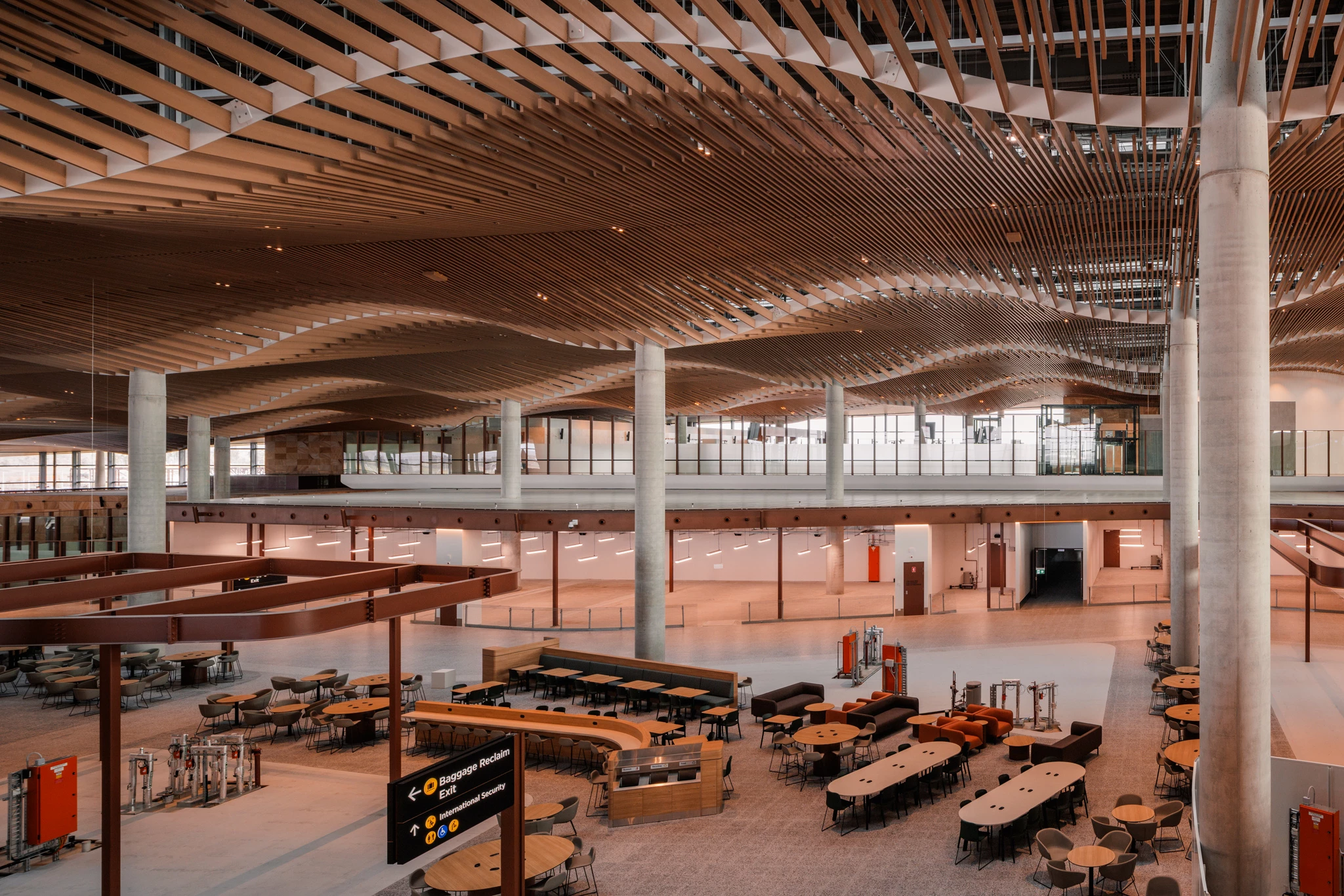 The Western Sydney International Airport's interior layout has been designed to be easy for weary passengers to find their way around