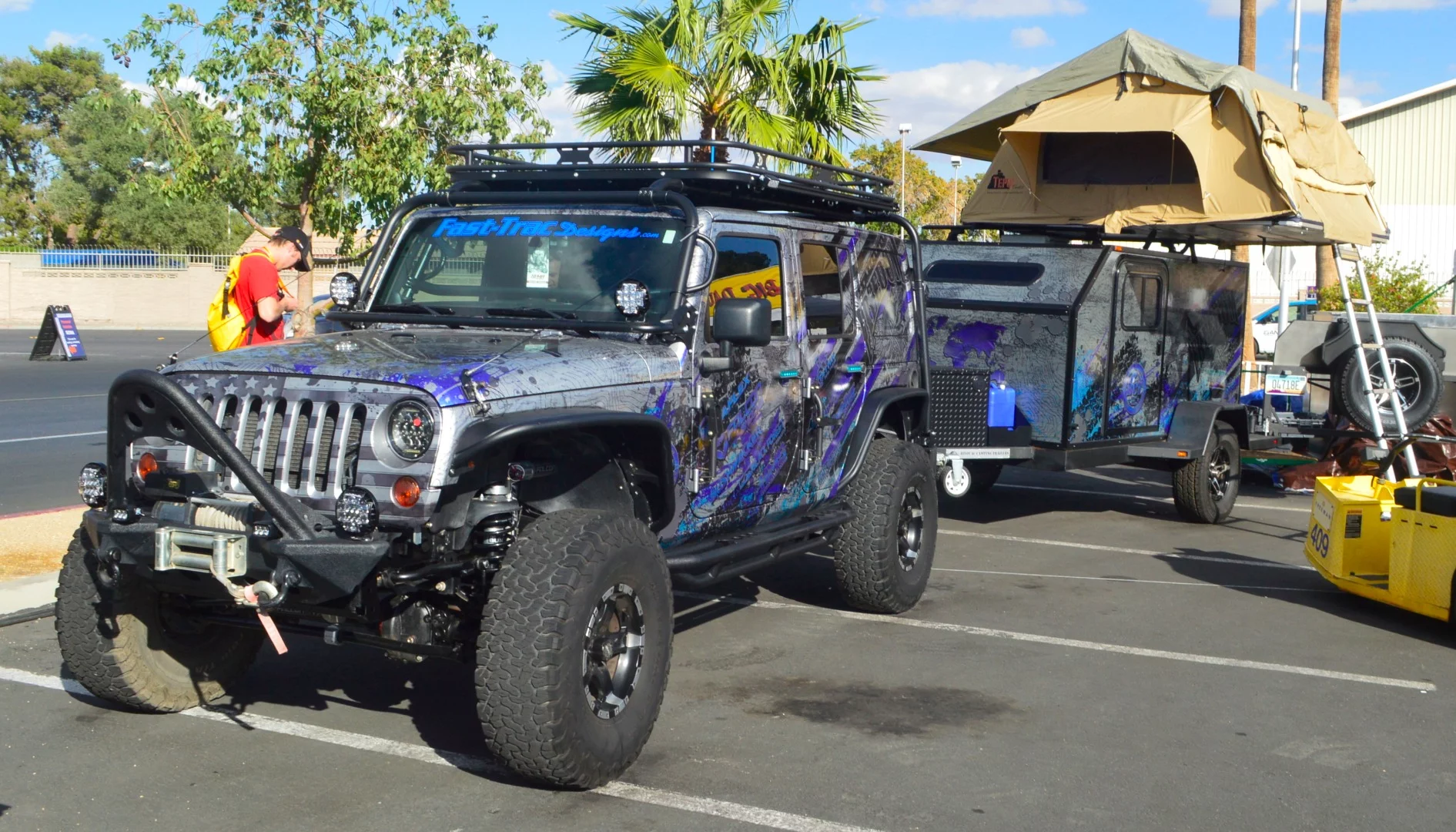 Fast-Trac Designs Jeep Wrangler with matching BCT trailer