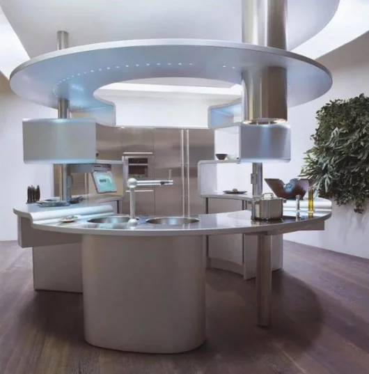 Acropolis I - the entire operative area of the worktop is lit by a series of inset LED lights.