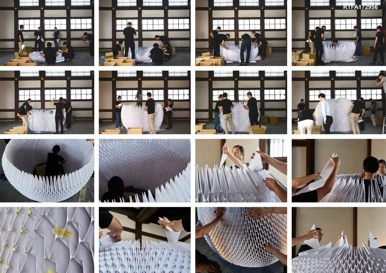 The process of erecting the Shi-An structure