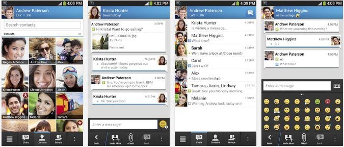 BBM allows users to share text, images and videos in real-time