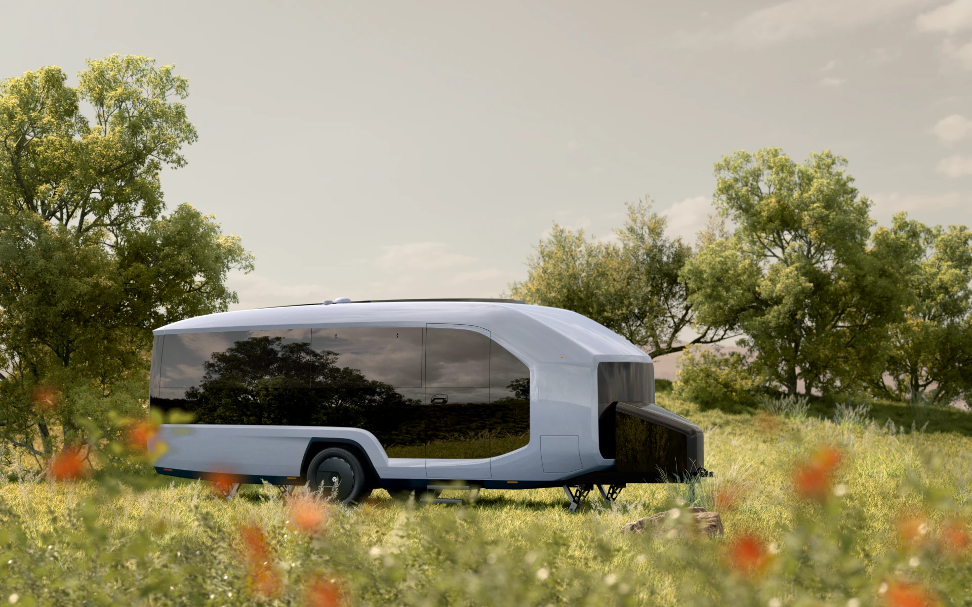 Peble Rv Pebble semi-autonomous electric RV rings in the future of camping