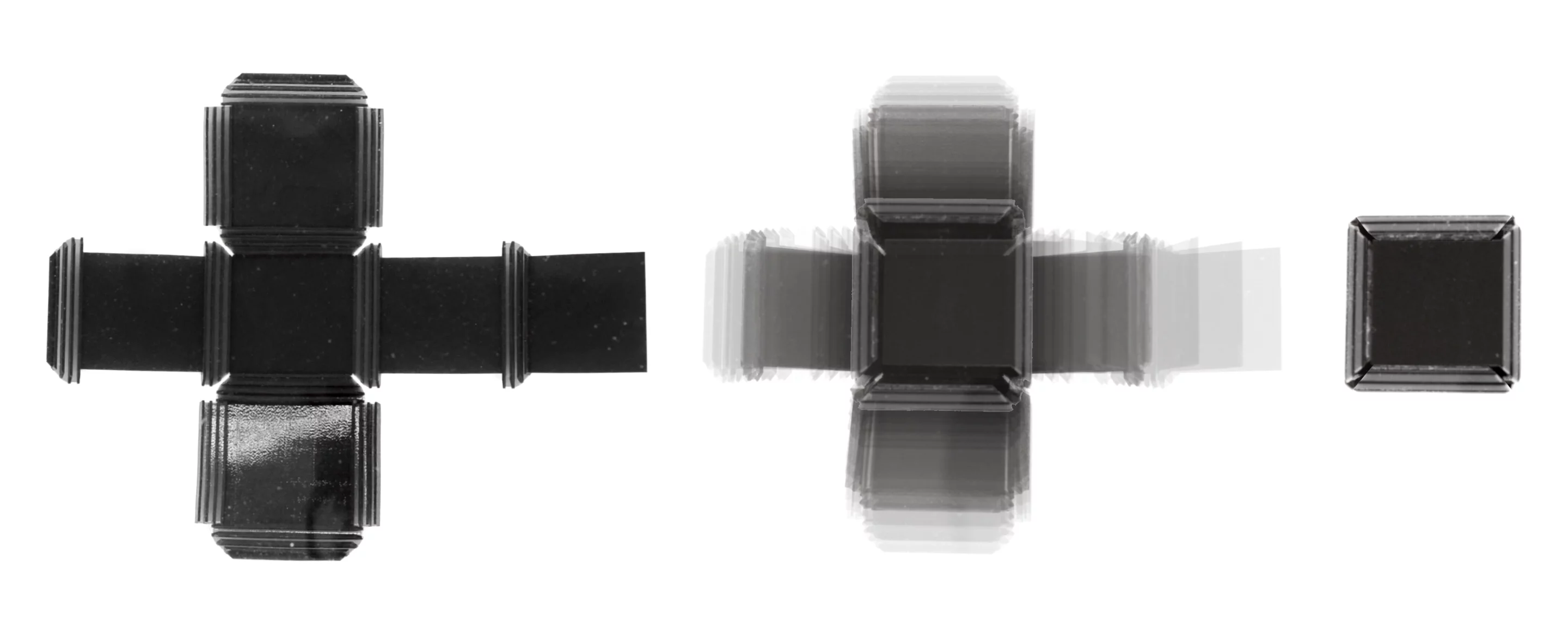 A flat, 3D-printed material self-assembles into a cube (Image: Skylar Tibbits)