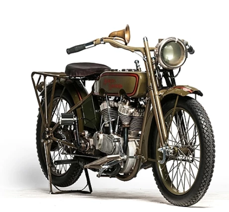 This 1918 Harley-Davidson Twin (Lot S140) is estimated to fetch between $45,000 and $65,000