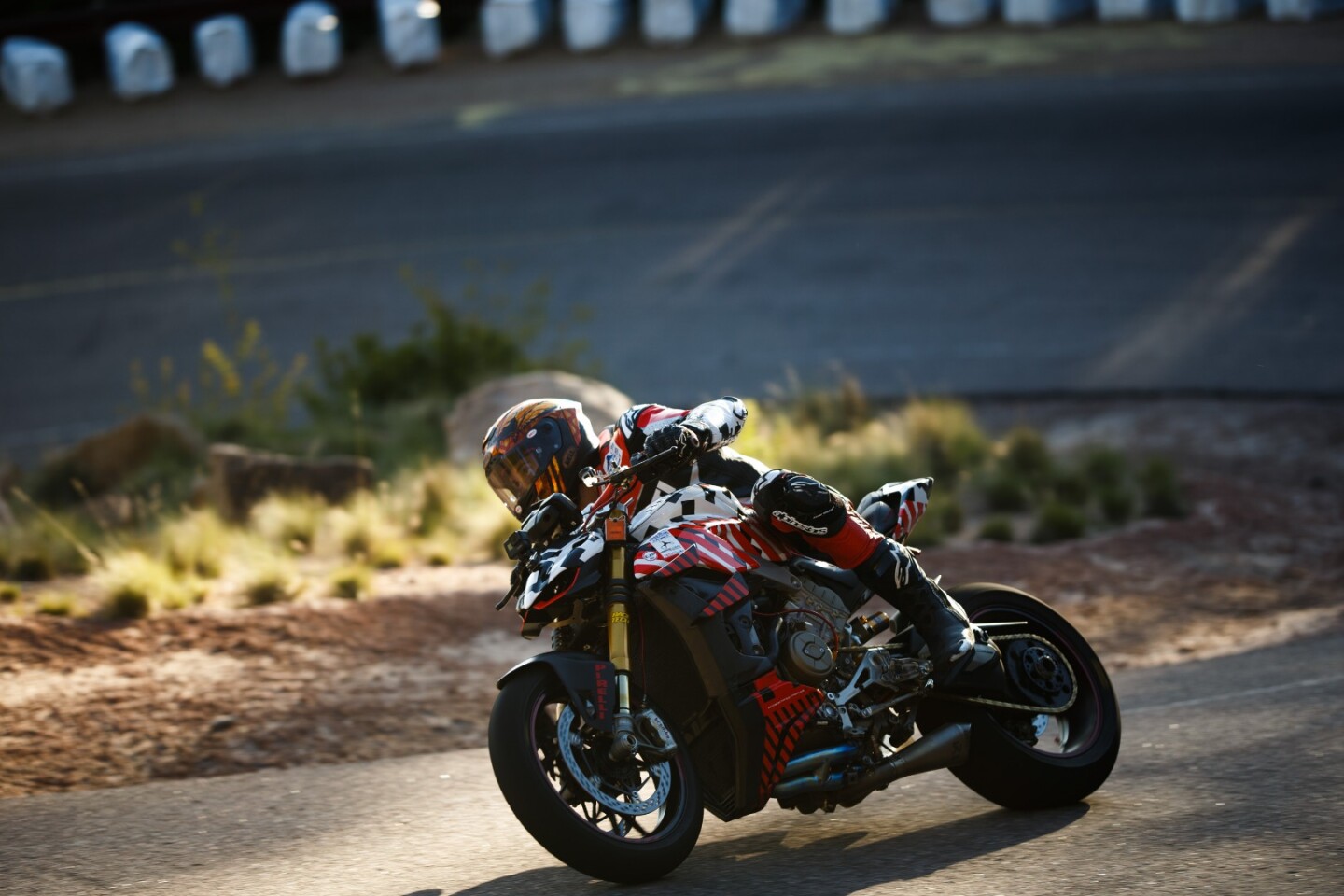 Carlin Dunne aboard the Ducati V4 Streetfighter prototype