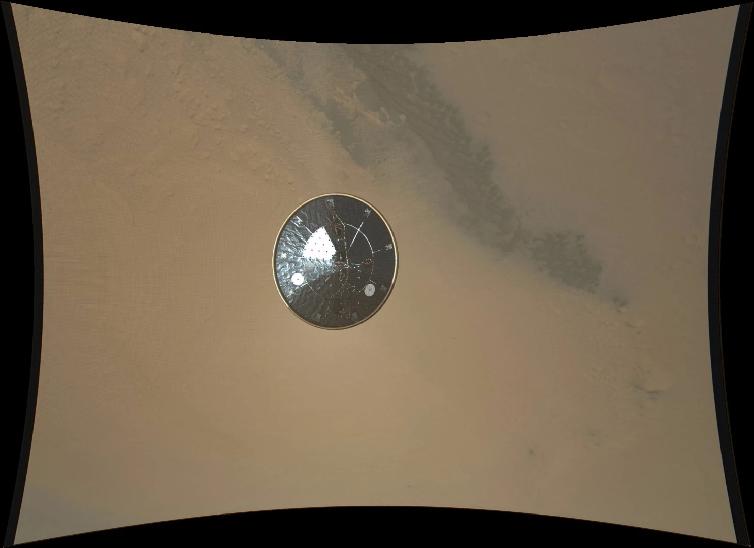 Curiosity's heat shield after jettisoning