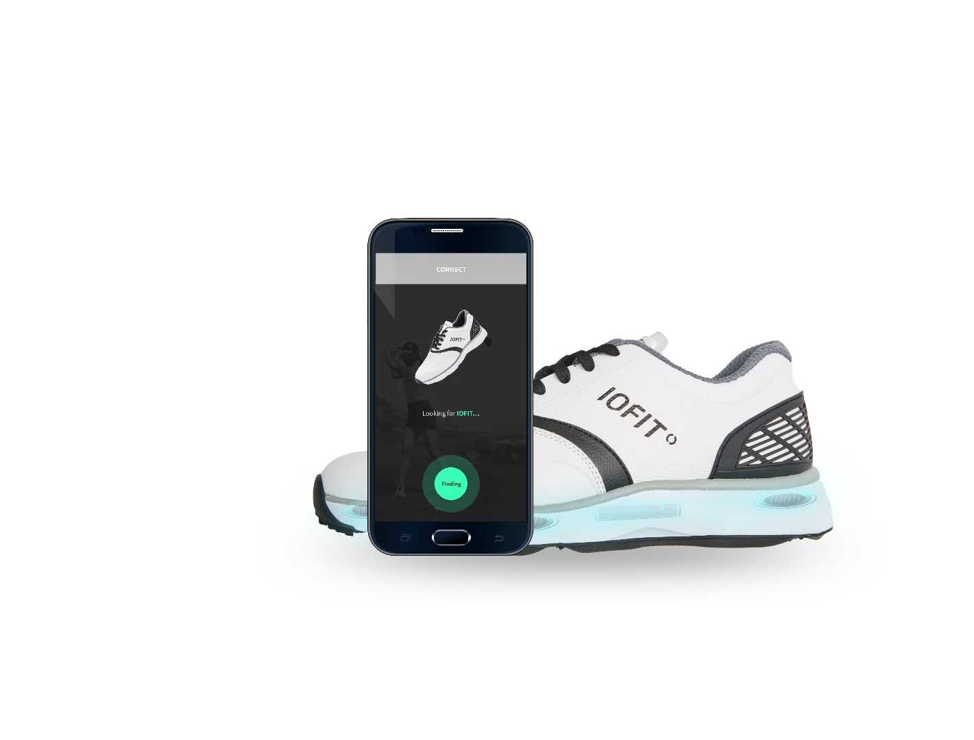 The shoes are connected to your phone through Bluetooth