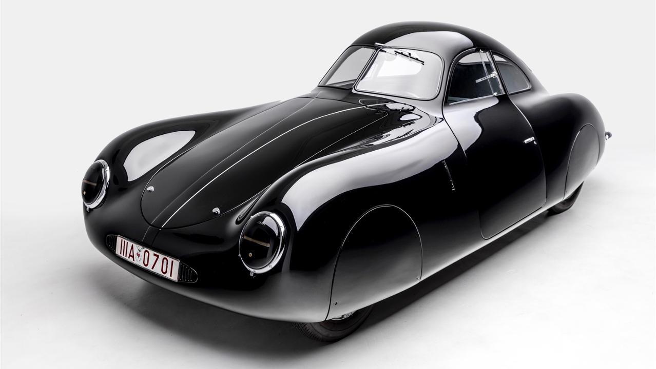 This is the fully restored Porsche Type 64 which now resides in the Petersen Automotive Museum - one of the original three cars that was partially destroyed during WW2.