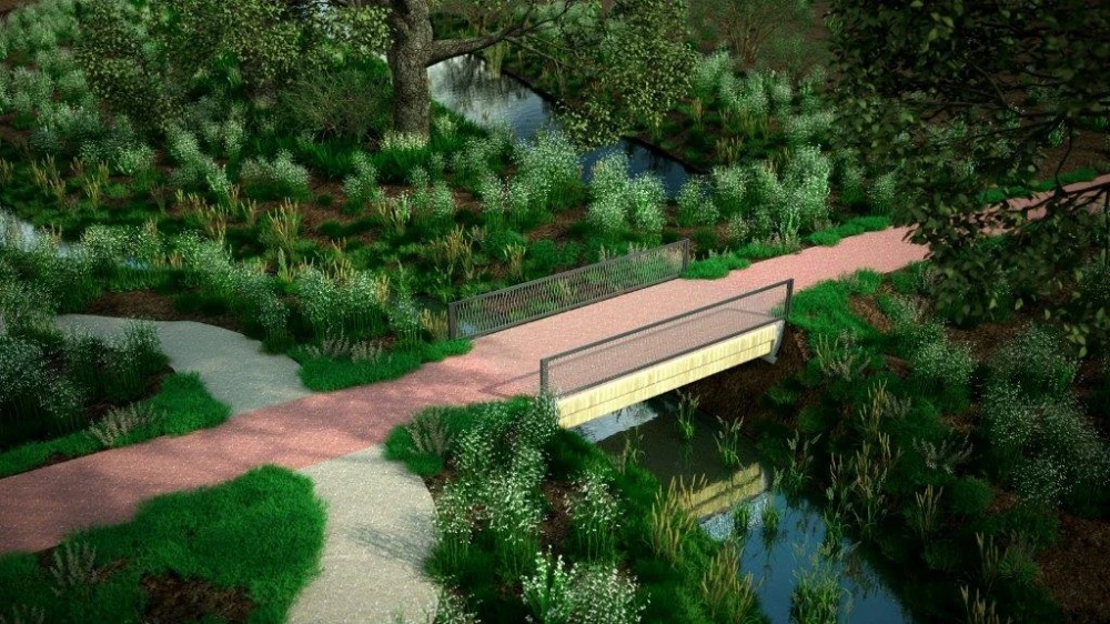 The 3D-printed bridge stretches 8 m (26.2 ft) long, 3.5 m (11.5 ft) wide and is 0.9 m (3 ft) thick