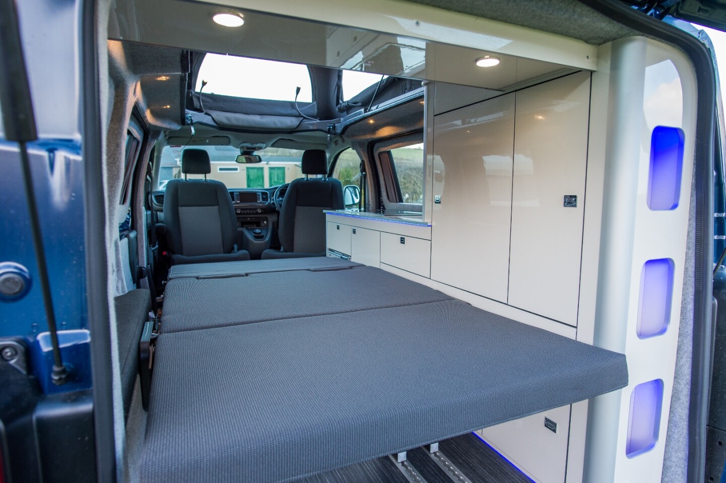 Toyota Proace Lerina camper van folding rear bench bed