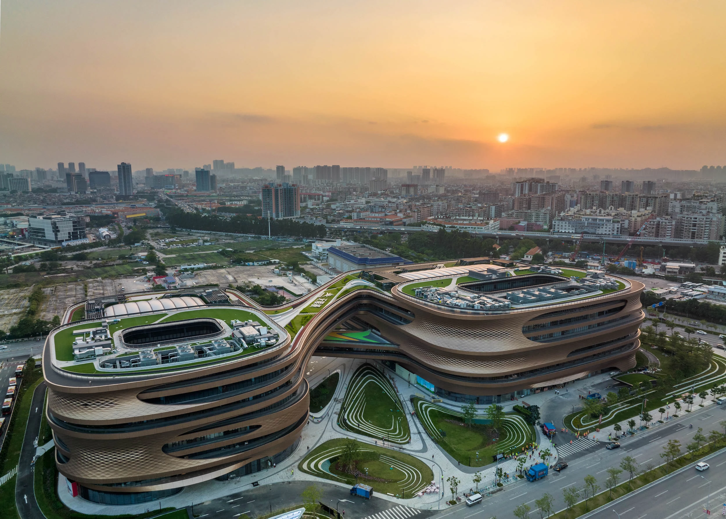 The Infinitus Plaza, by Zaha Hadid Architects, takes the overall form of an infinity symbol