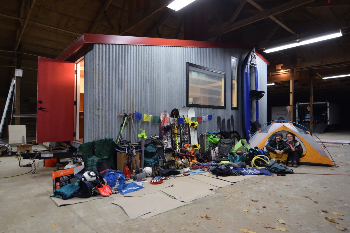 Pictured is all the equipment that fits inside the gear room