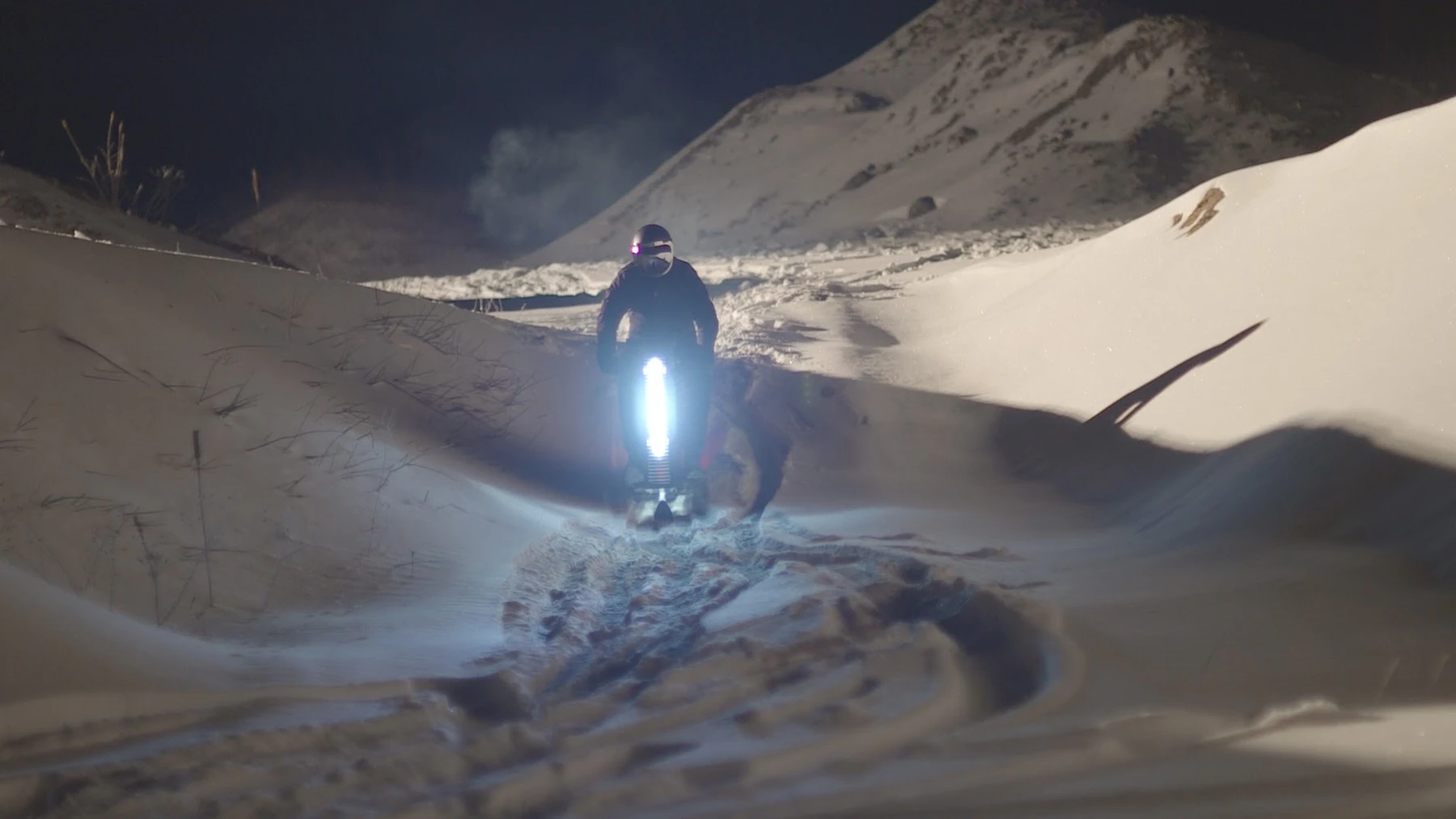 The Snoped's LED headlight was chosen for its brightness and low voltage