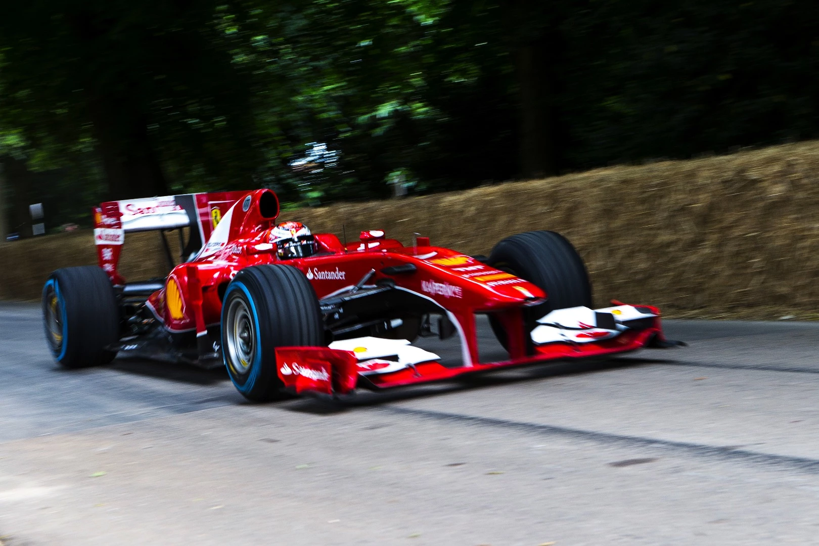 Kimi Raikkonen tackled the famous hillclimb at the wheel of an F10