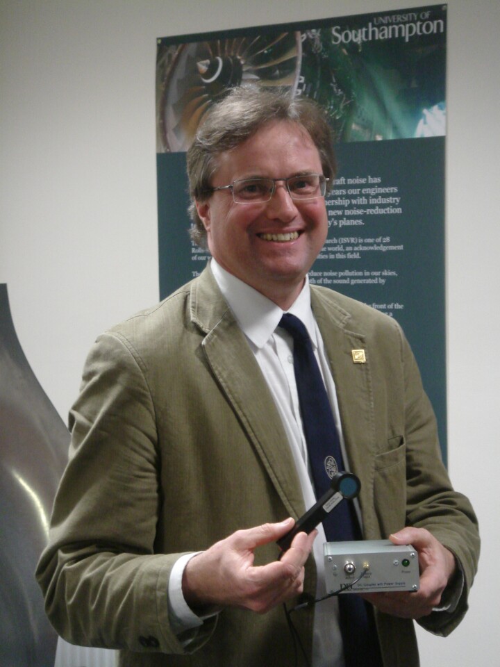 Prof. Tim Leighton with the Smart stethoscope