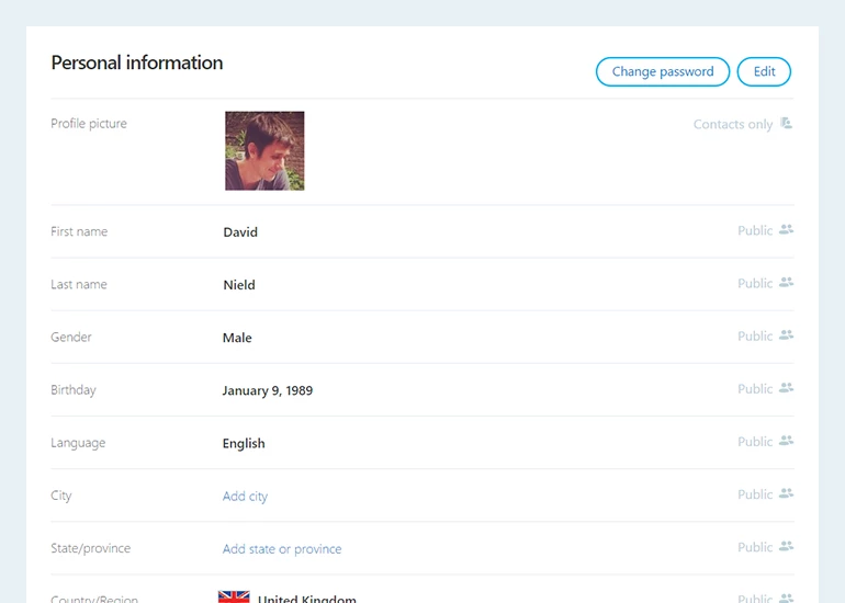 Check which parts of your profile are public