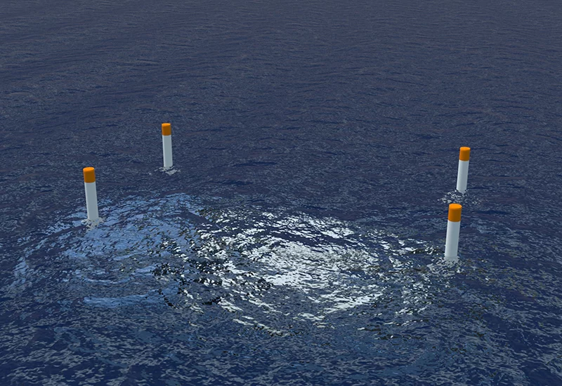 The Cyclops and its launch/recovery vessel are lowered into the water