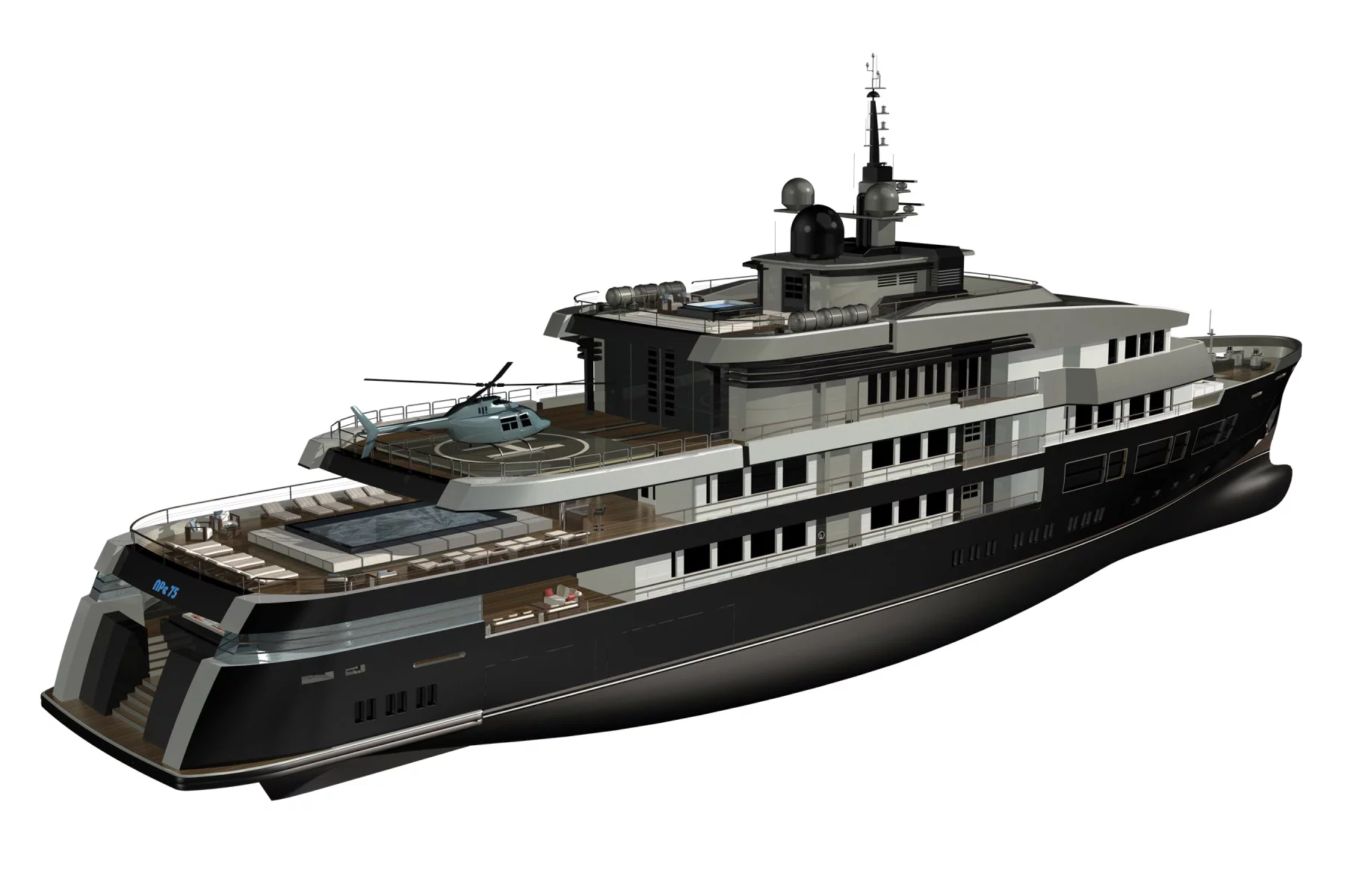 The 75-meter design was reduced from 85 meters, and a second helipad removed from the design