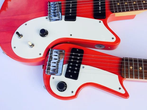 The mini guitar attaches to the main body using a patent-pending neodymium magnet mechanism