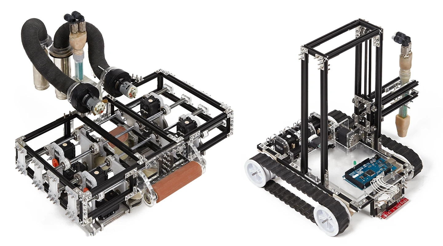 The "Gripper" (left) and "Foundation" Minibuilders