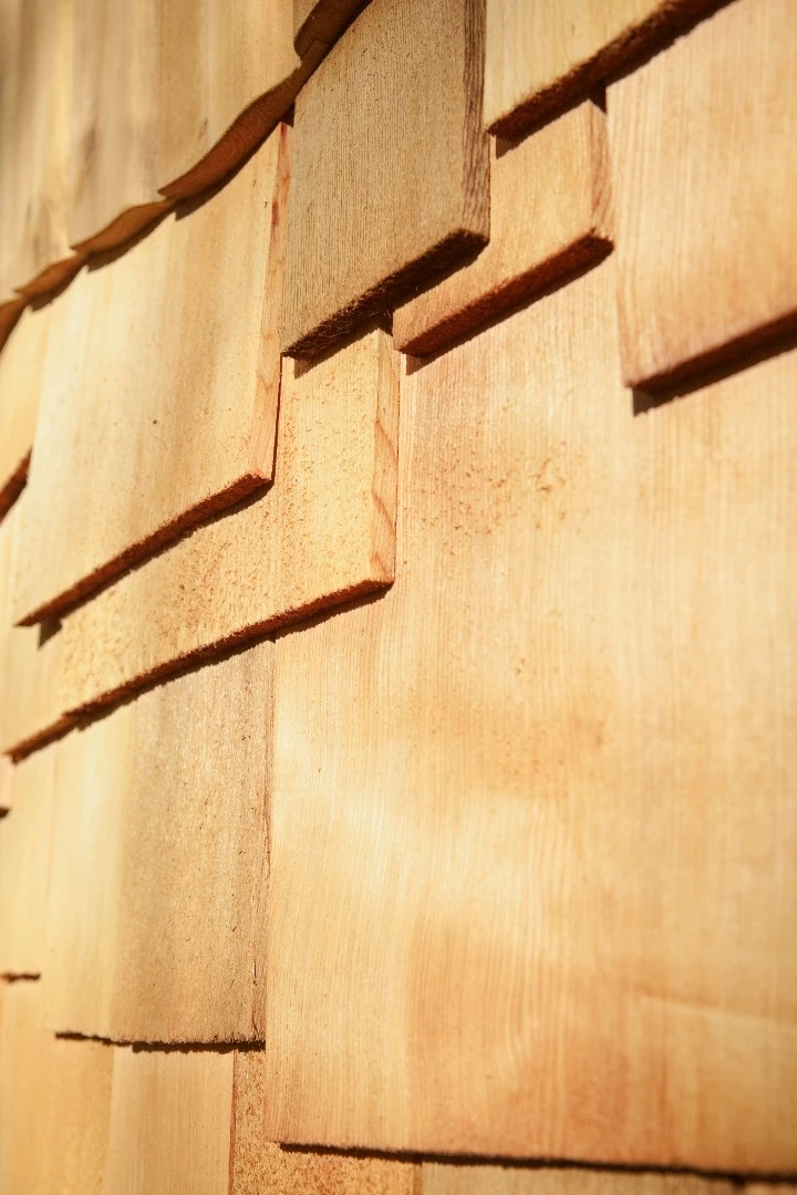 The Western Red Cedar Shingle cladding will weather over time