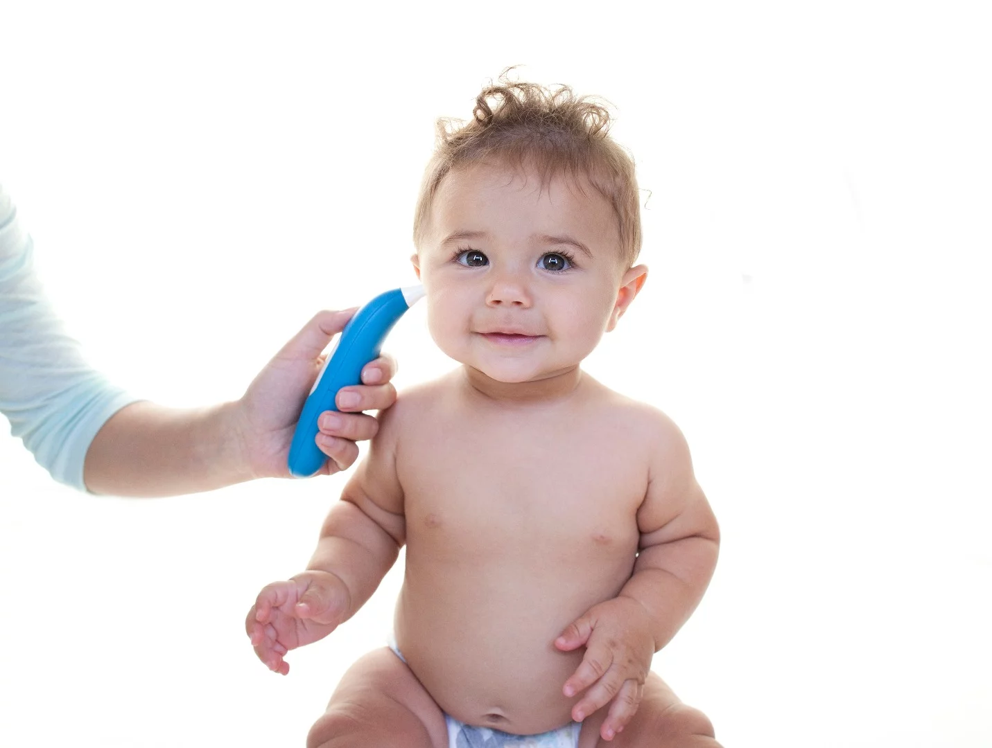 The Kinsa Smart Ear Thermometer is easier to use with infants and toddlers versus oral thermometers