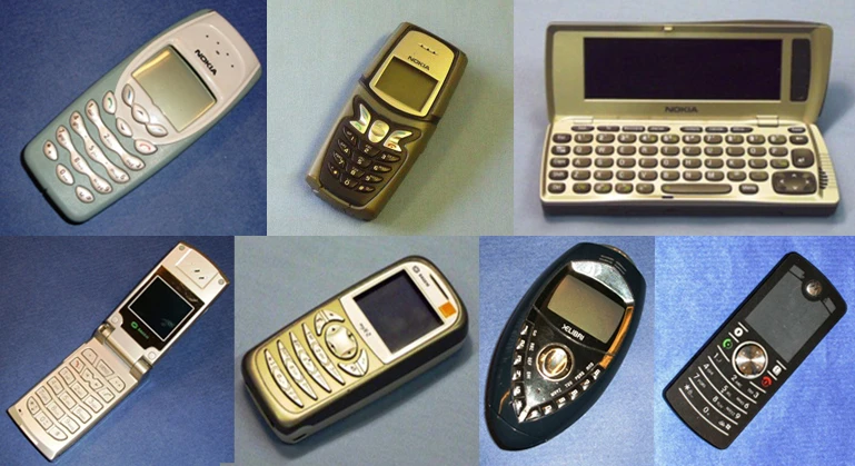 Selection of 2G cell phones from the 1991 -2006 (Images: University of Salford)