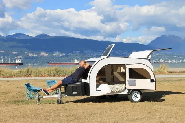 The tongue box offers storage space ... or a seat