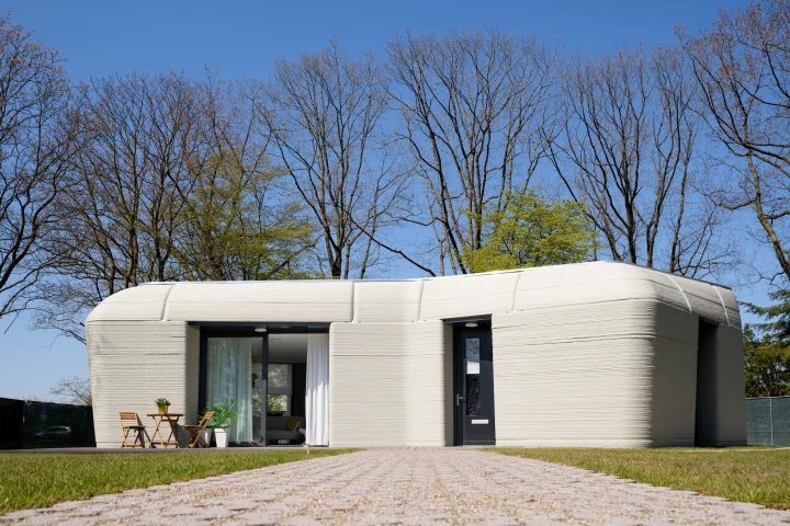 The 3D-printed house measures 94 sq m (roughly 1,000 sq ft), and consists of just one floor