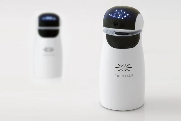Robotalk responds to your voice and reads information from the internet