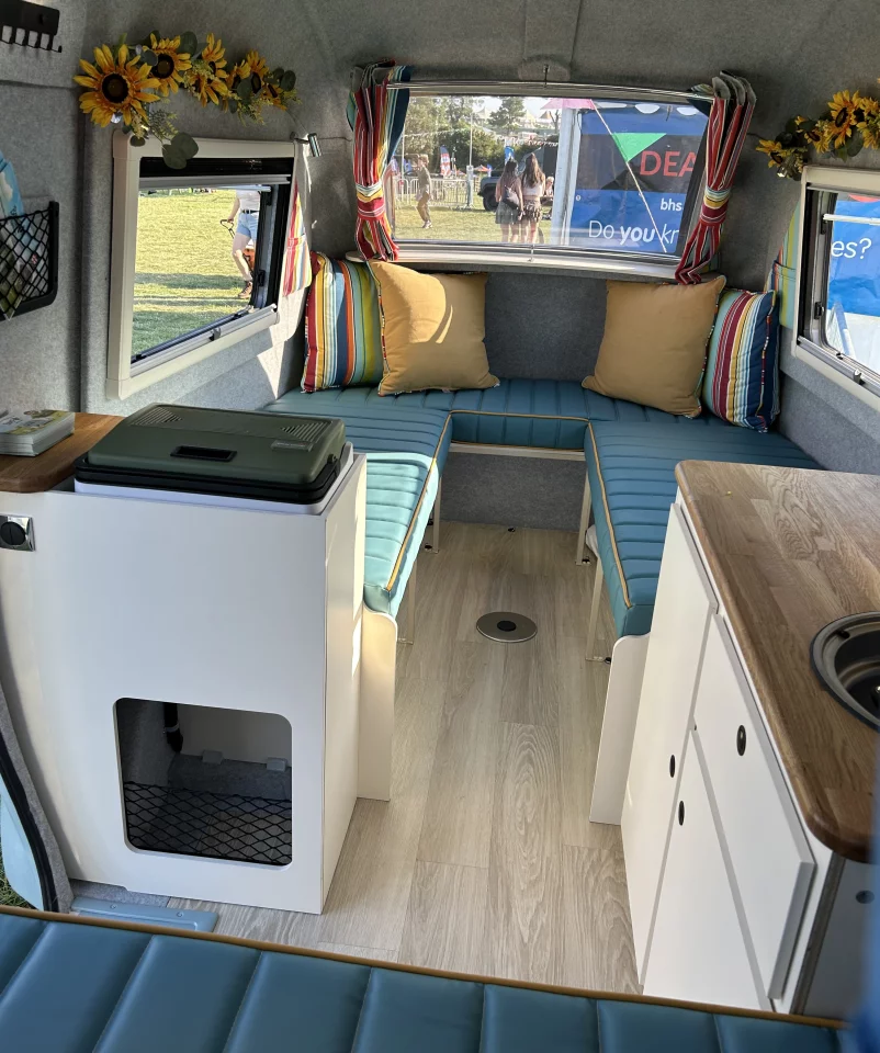 The Barefoot Bothy has a similar floor plan to the Classic, albeit with an end sofa in place of the wet bathroom and fewer amenities