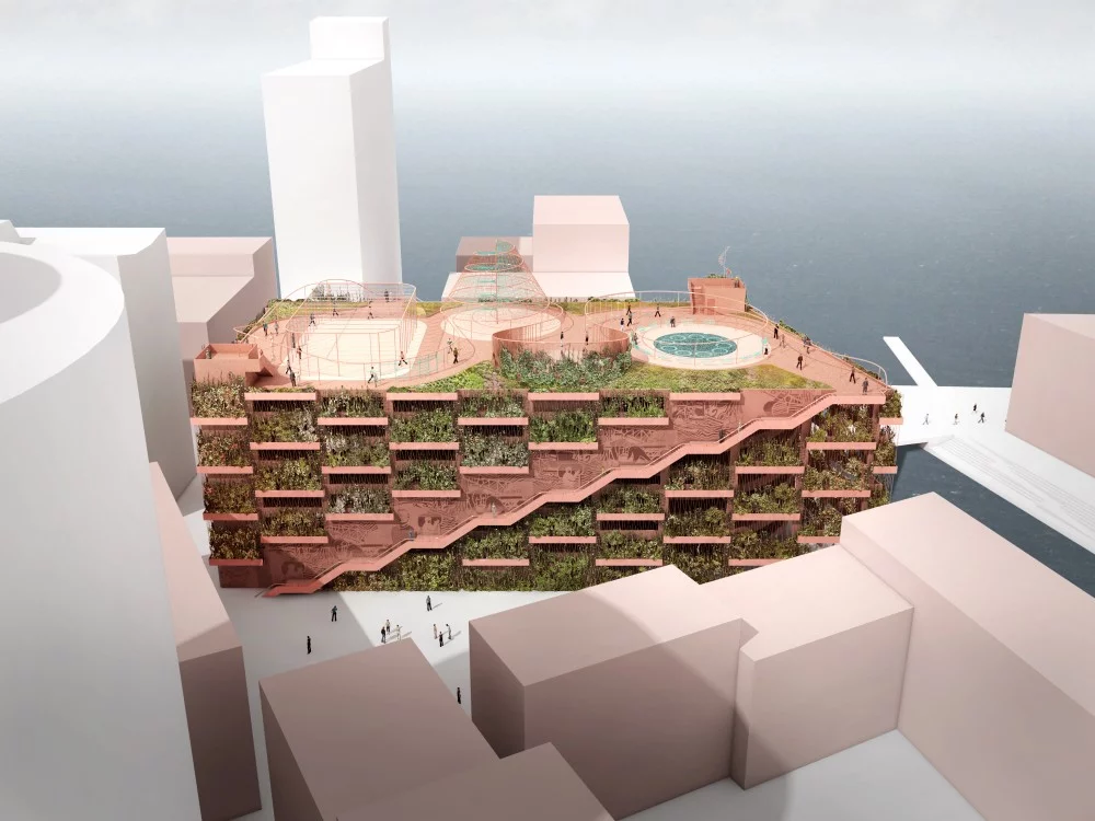 Aerial view of the car park (Image: JAJA Architects)