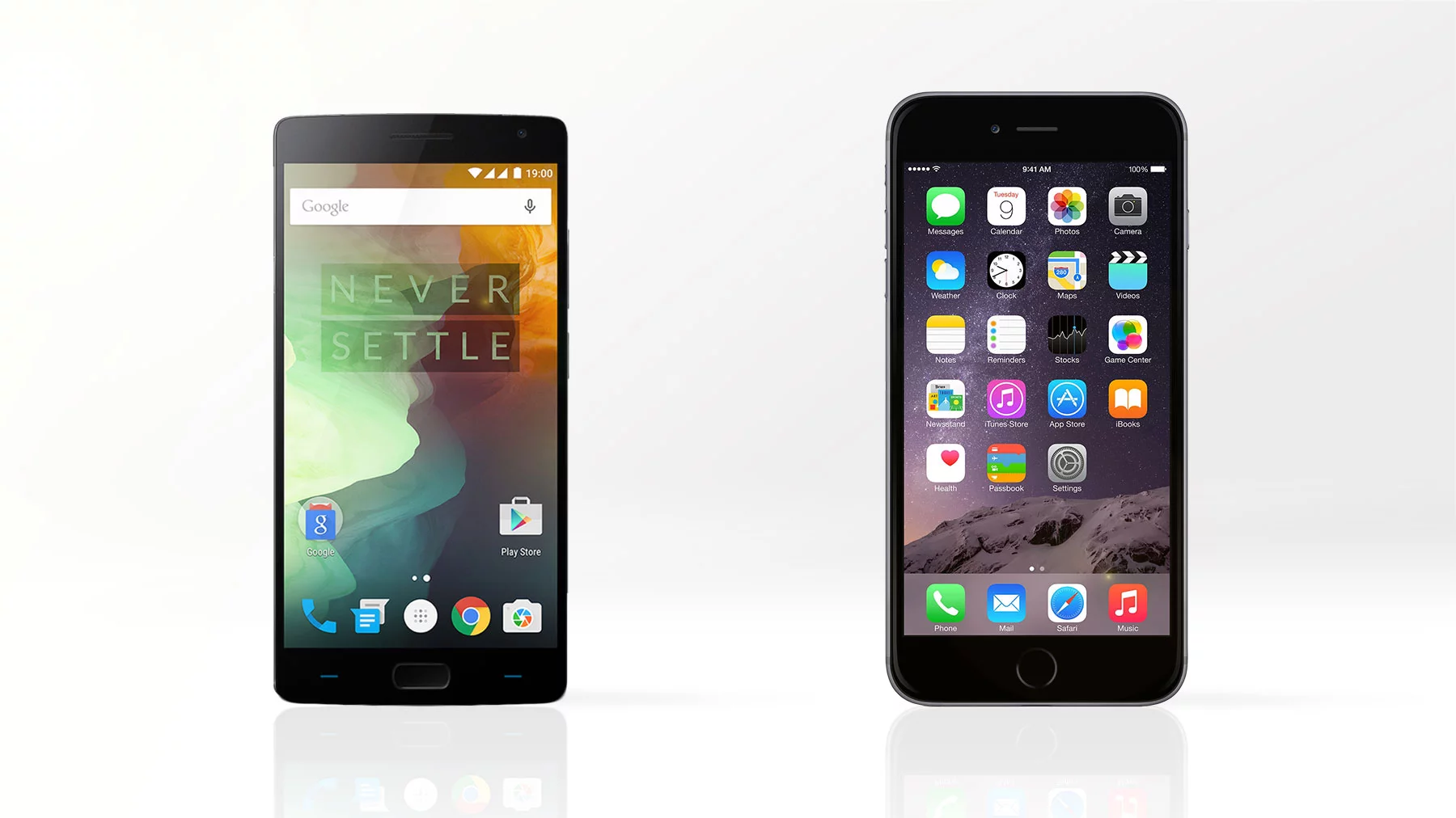 Gizmag compares the features and specs of the OnePlus 2 (left) and iPhone 6 Plus