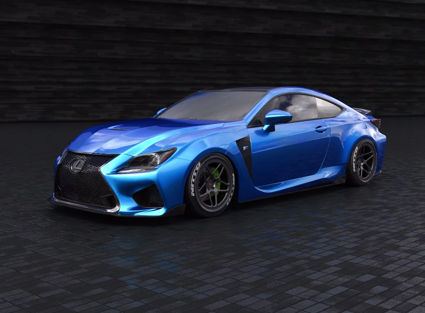 The Lexus RC F by Clark Ishihara sits on special air suspension