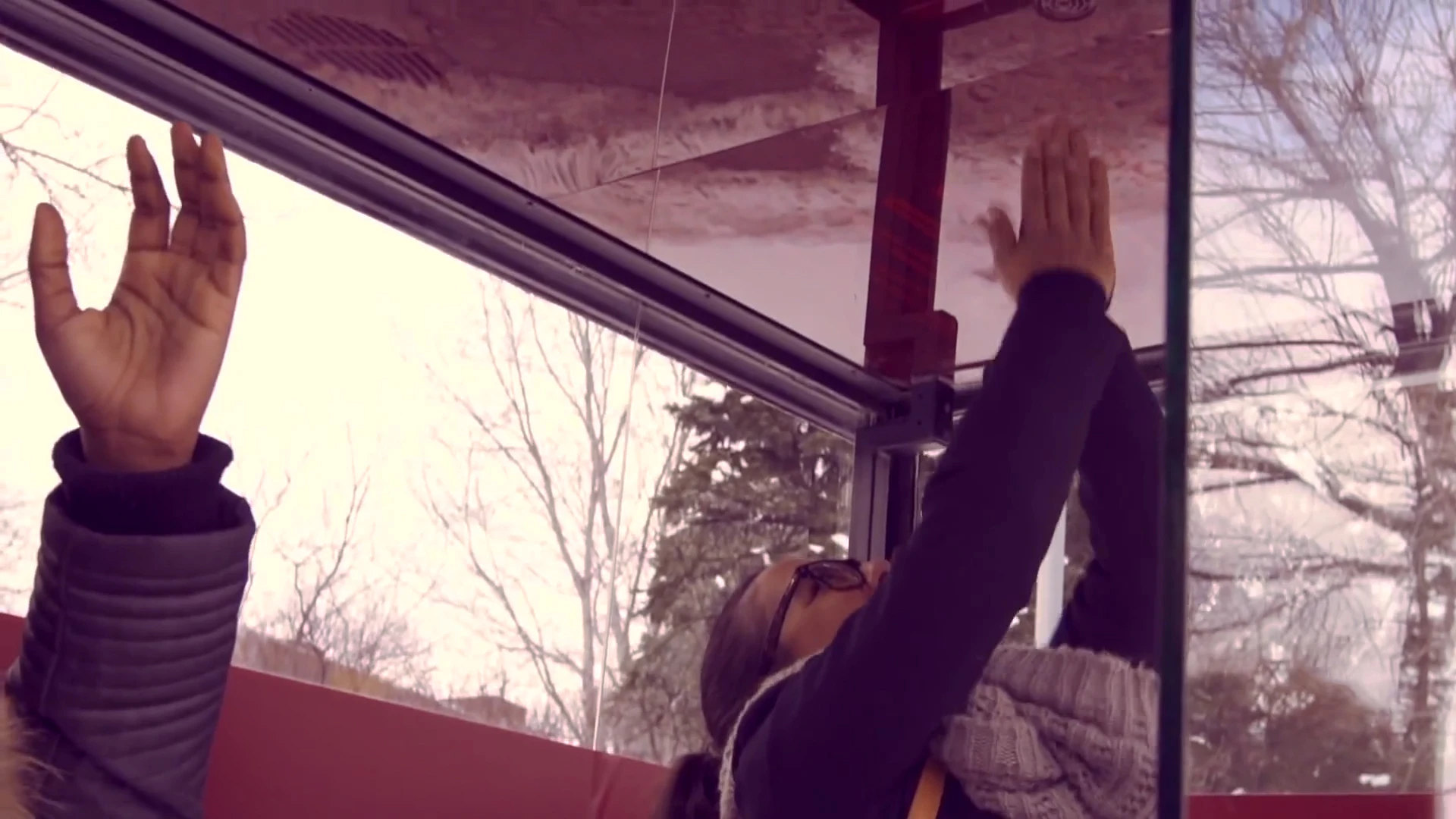 Soaking up some warmth in the bus shelter