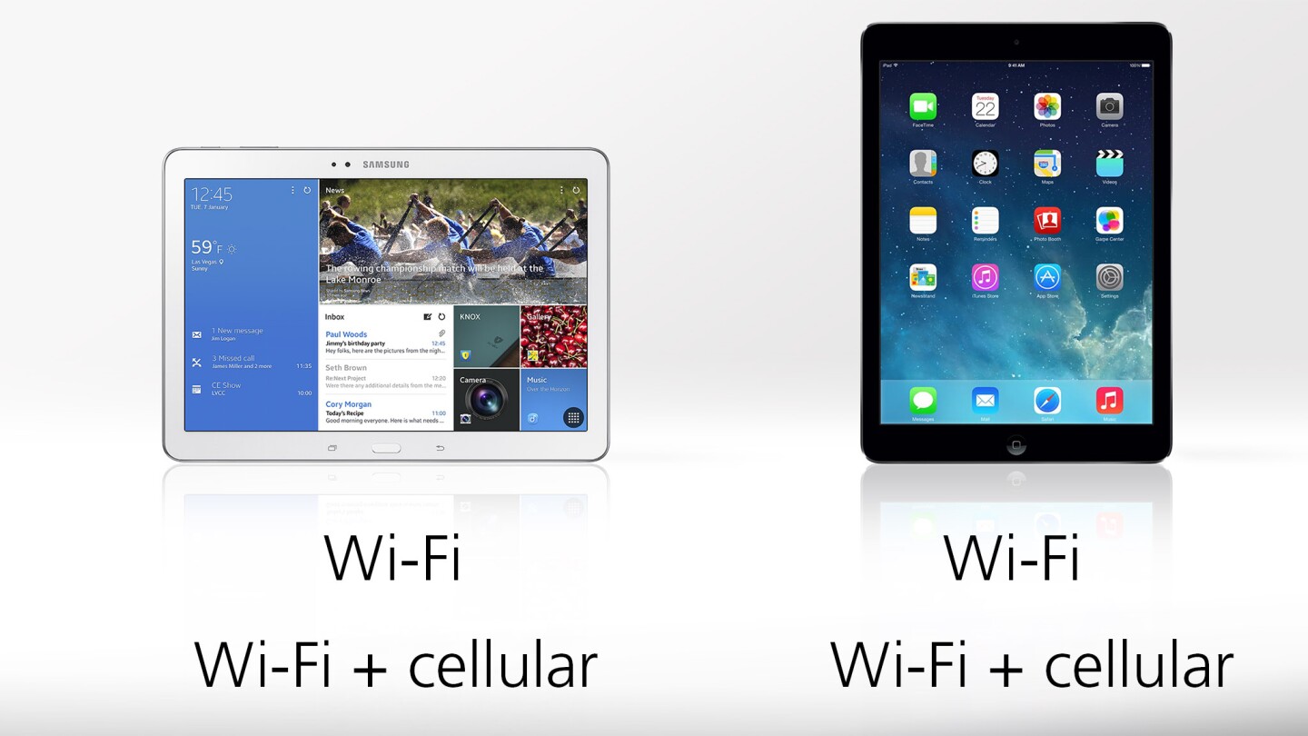 Both tablets are/will be sold in both Wi-Fi only and Wi-Fi with 3G/LTE models