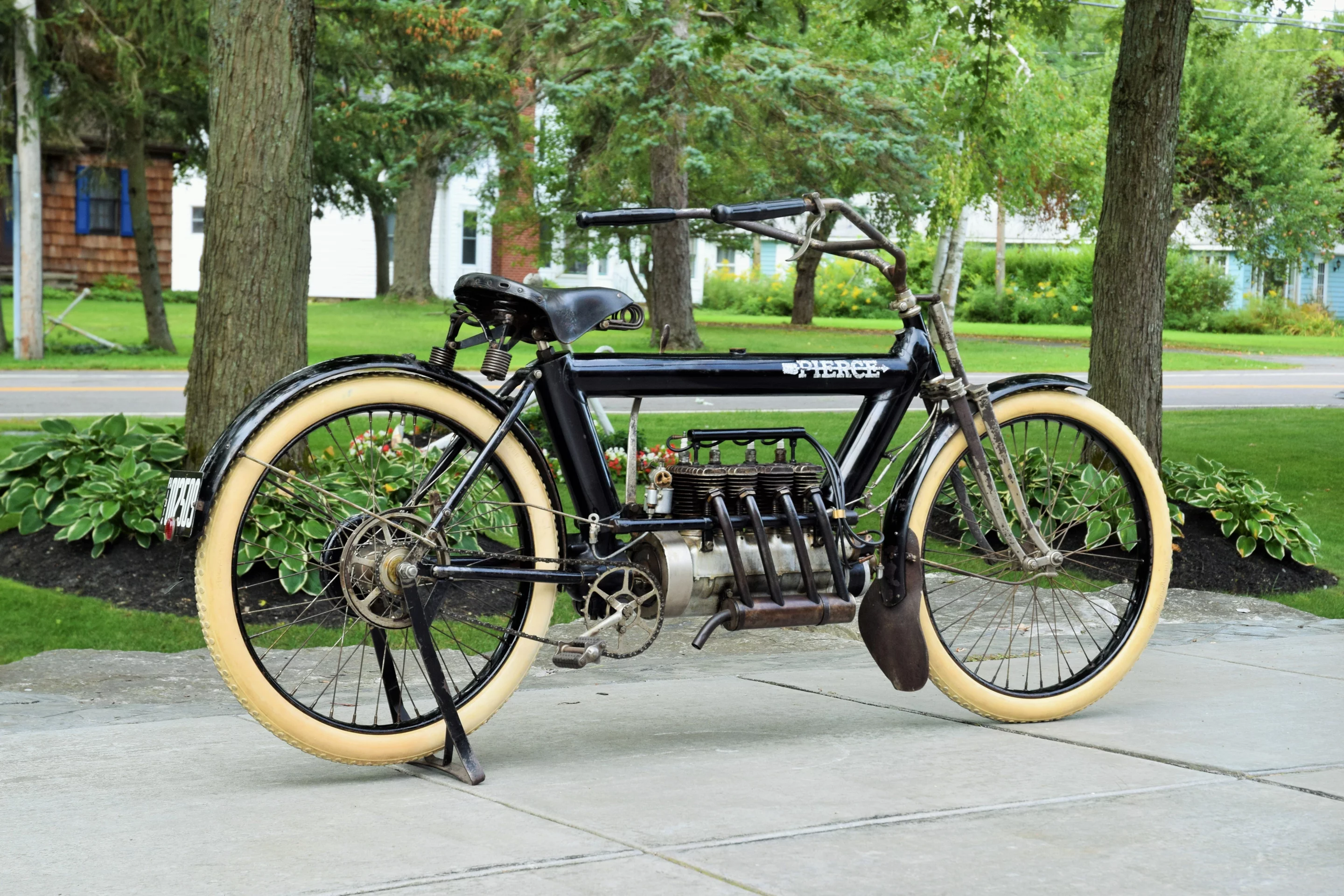 This 1911 Pierce Arrow 696cc four-cylinder is now the most expensive Pierce motorcycle to sell at auction. Despite a shine that suggests new paint, this bike retains the original paint with which it left the showroom 109 years ago. Sold by Mecum Auctions, Sunday, 12 July 2020 for $225,500 including buyers premium