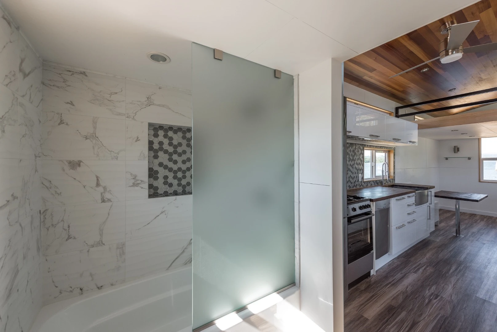 The Catalina's bathroom includes bath/shower, toilet and sink