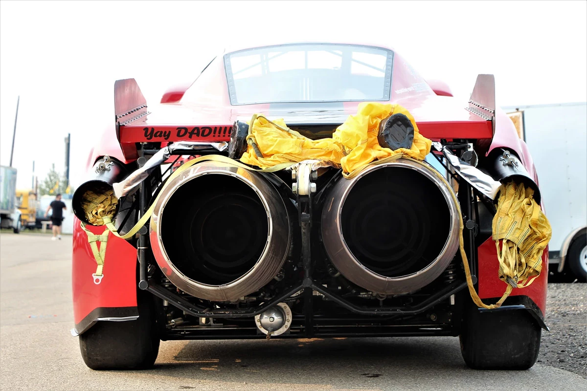 The Insanity Jet Car's rear end